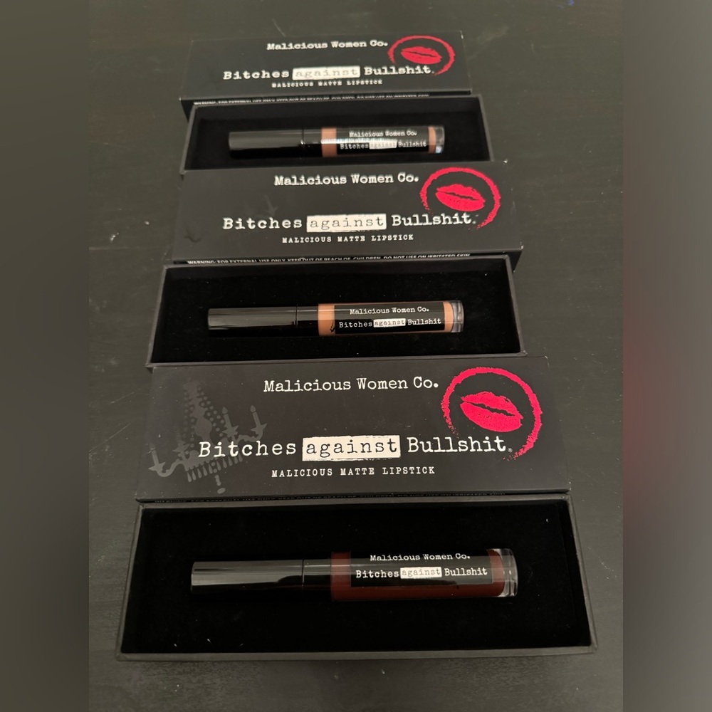 Malicious Women Co. B**ches Against Bullsh** Matte Liquid Lipsticks x3 Browns
